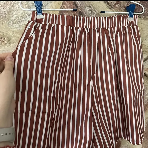 Commense Stripe Three Piece Shorts Set size small Brown - Image 3