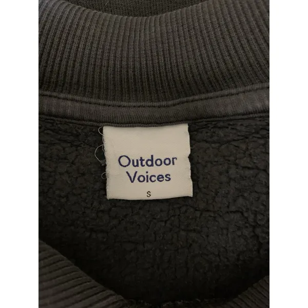 Outdoor Voices Charcoal Gray Quarter Zip Oversized Pullover Sweatshirt Small - Image 4