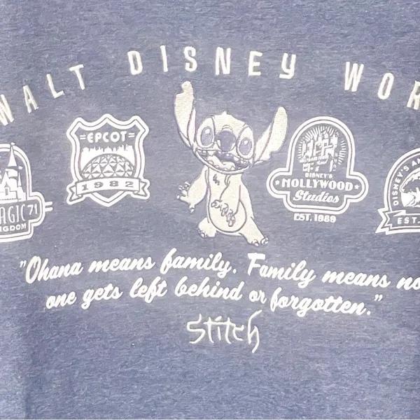 Disney Stitch Sweatshirt Adult Small Disneyland Resort Blue‎ Crewneck Pullover - Image 2