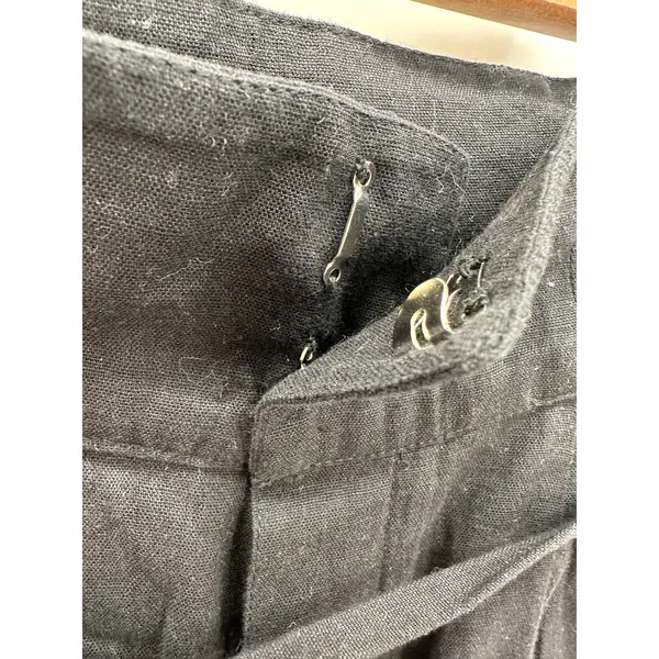 Free People Women Linen Trousers Small Black Lyla Wide Leg‎ Loose NWT - Image 7