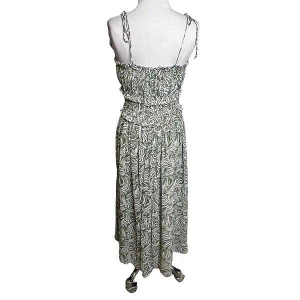 NWOT En Saison Sole Abstract‎ Print Midi Sundress green white Sz S - Image 5