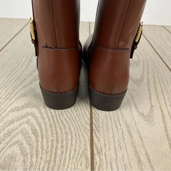 Karen Scott Deliee2 Tall Riding Boots 8M Cognac Brown Faux Leather $80 - Image 5