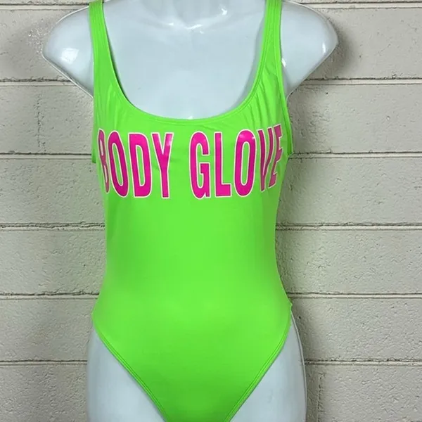 Body Glove 80’s Throwback Neon Green One Piece Swimsuit size M - Image 8