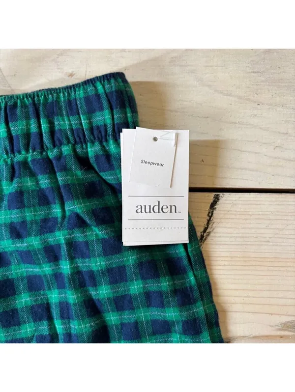 Auden NWT Women's Green Plaid Flannel Pajama Shorts Size XS - Image 3