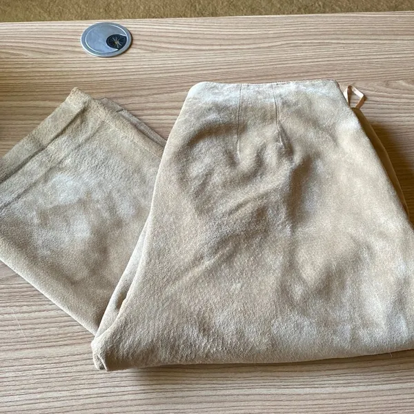 100% Suede Leather High Waist Pants From Apostrophe 12 - Image 4