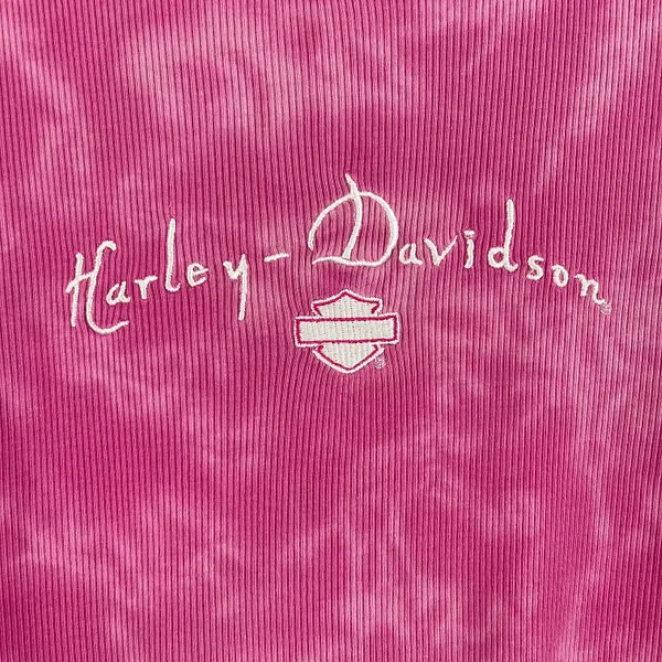 Harley Davidson Vintage Y2K Pink Tie Dye Rocklin, CA Graphic Muscle Tee Tank Top - Image 3