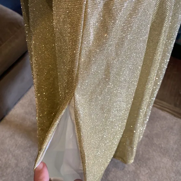 Women’s Off the Shoulder Short Gold Dress Corset Back Party Prom Size 12 NWOT - Image 6
