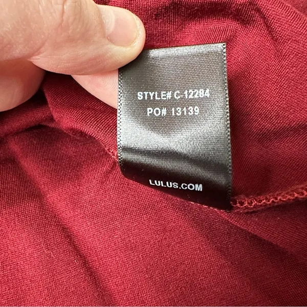 Lulus Yes‎ to the Mesh Wine Red Half Sleeve Skater Mini Dress Size S - Image 10