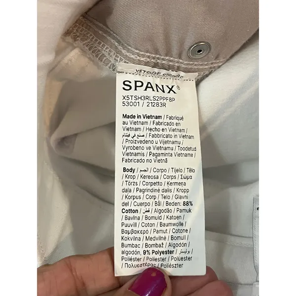 SPANX shape Every Wear Cropped Wide Leg Pull-On Jeans White Large Stretch Denim - Image 6