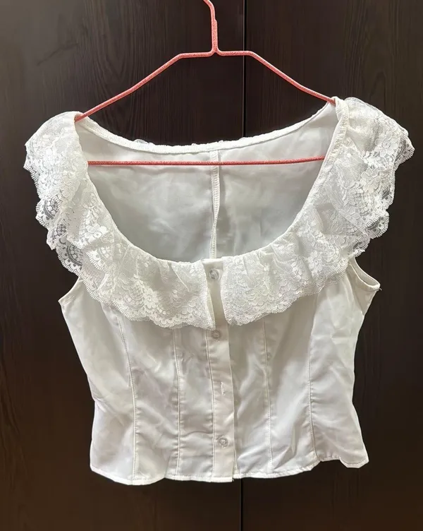 White Ruffle Two Piece Set - Image 5