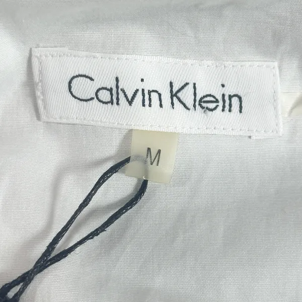 Calvin Klein White Sleeveless Button Front Collared Top Blouse Size Medium NWT - Image 8
