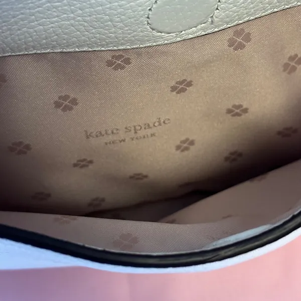 Kate Spade New York White‎ Pebbled Leather Shoulder Bag Hobo with Dust Bag - Image 7