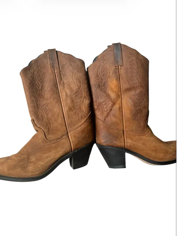 Masterson Boot Co. Western Cowgirl Boots Women’s Size 9.5 Brown Leather RB3432 - Image 2