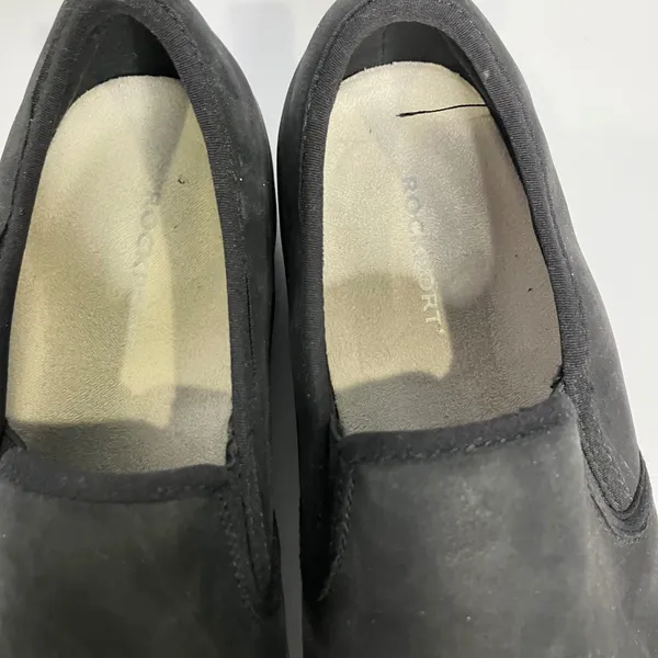 Rockport works black leather loafers slip on‎ shoes women's size 8W casual - Image 5