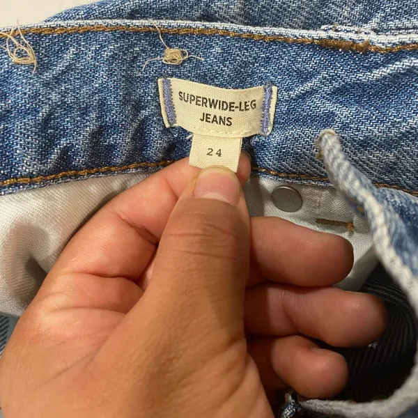 Madewell Superwide-Leg Jeans Size 24 Blue High Rise Wide Leg Denim - Image 5