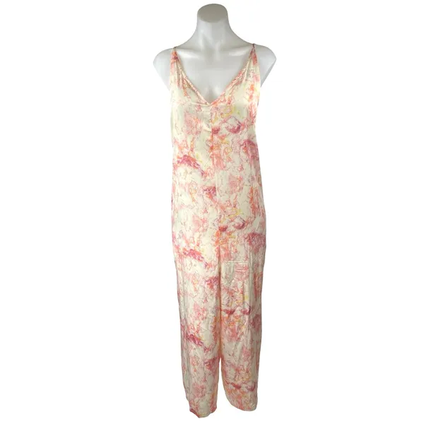Stars Above Multicolor Silky Satin Marble Print 2Pc Sleepwear Robe Set Size M - Image 3
