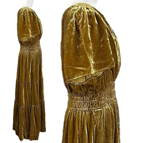 Anthropologie The Somerset Maxi Dress: Velvet Edition Bamboo Brown Size Medium - Image 8