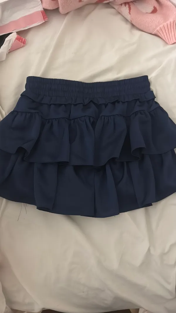 dark blue ruffle skirt - Image 2