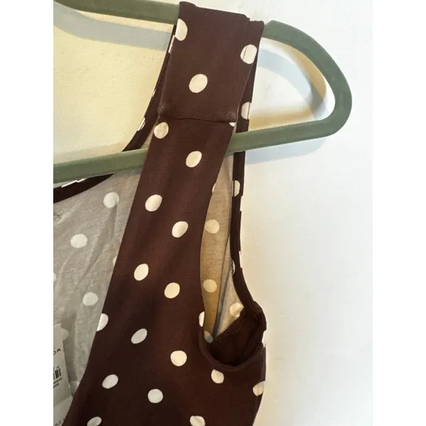 Ann Taylor Square Neck Polka Dot Layering Tank Top Rich Walnut Brown Size S NWT - Image 6