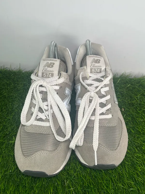 New Balance 574 Classic Gray White Men’s Size 7 Suede ENCAP Sneaker - Image 2