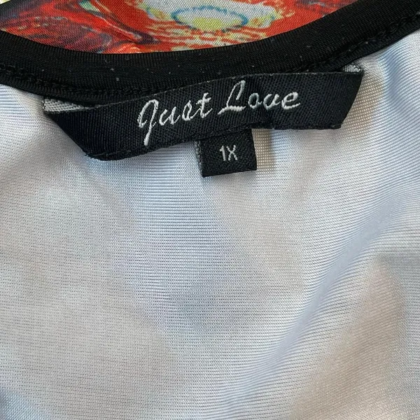 Just Love Sleeveless Maxi Dress 1X Abstract Print Racerback - Image 7