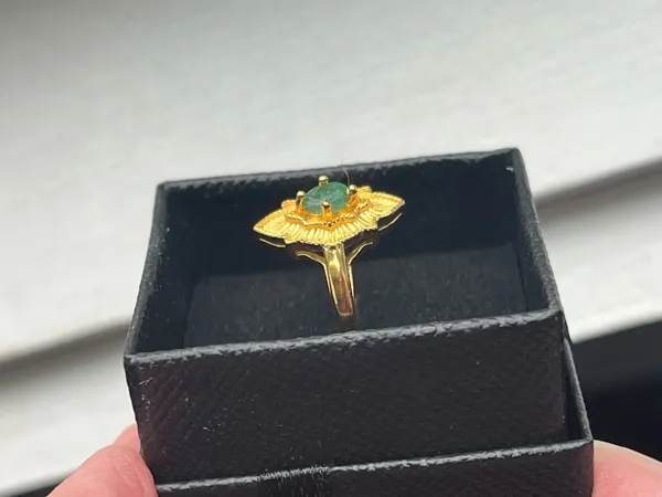 Anthropologie 925 emerald crystal ring mcm - Image 6