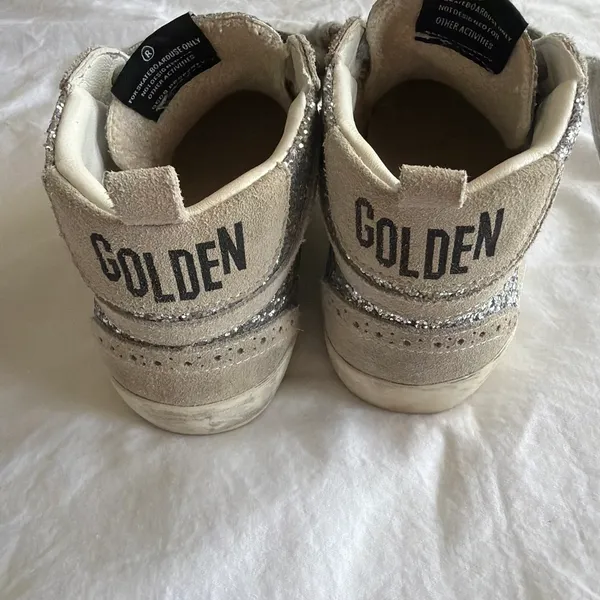 Golden Goose Mid-Star Glitter Sneakers Silver - Image 4