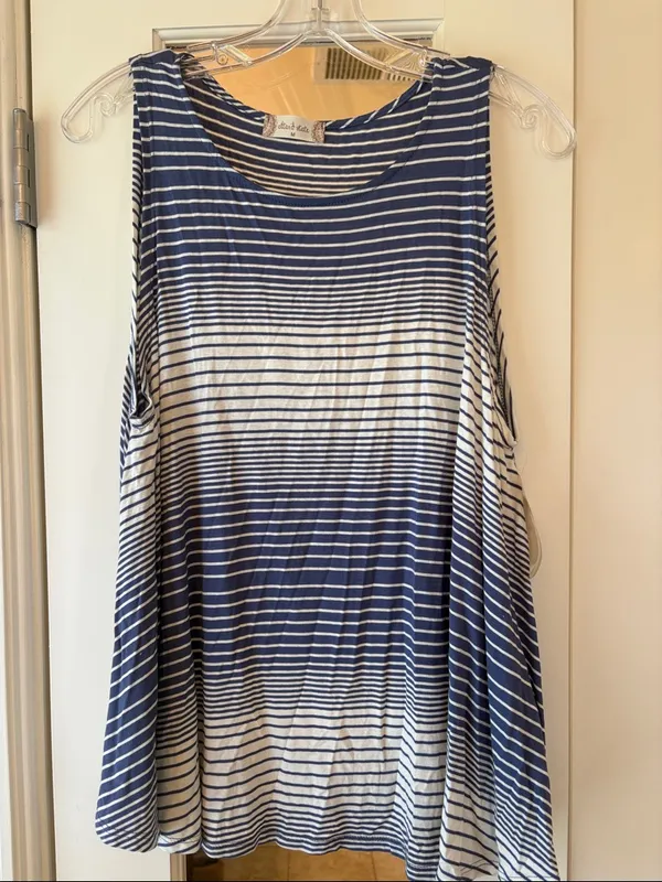 NWT M Altar'd State blue & White Striped Tank sleeveless and flowy dress or top - Image 2