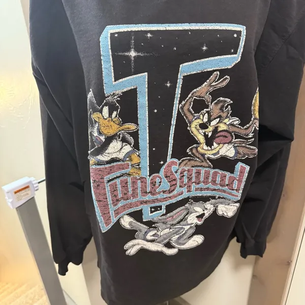 Vintage 1996 Warner Bros Tune Squad Space Jam Crewneck Sweatshirt Black Oversize - Image 5