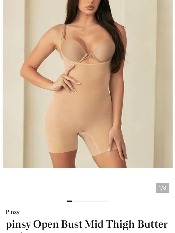 Pinsy cream shape wear shorts bodysuit women’s size xlarge new with tags - Image 2