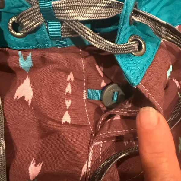 Patagonia Women’s size 12 Maroon and Teal Patterned Shorts - Image 2