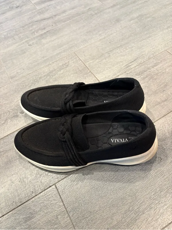Vivaia Walker Iasmin Knot Hybrid Penny Loafers shoes black sz 39 8 - Image 3