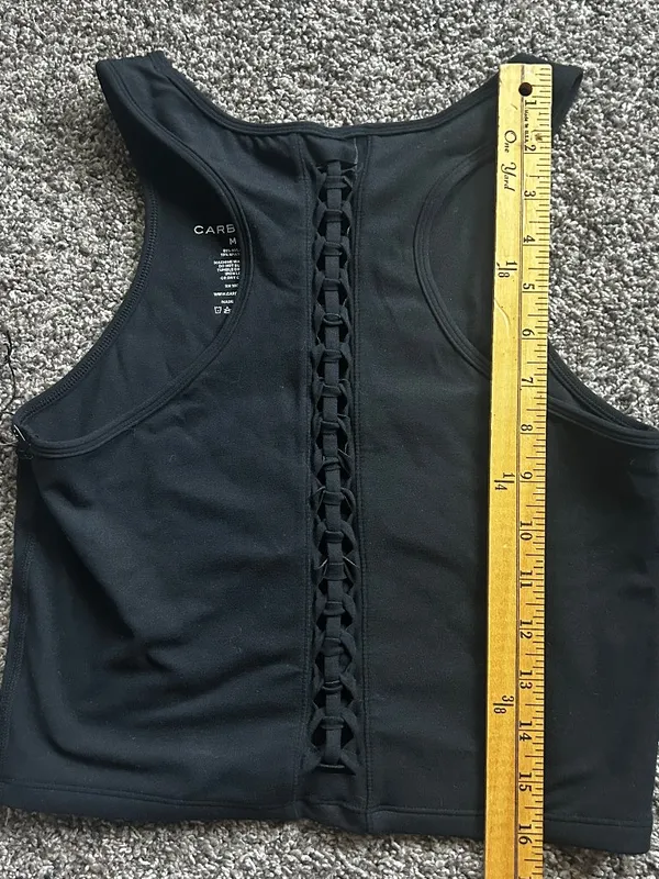 NWT Carbon 38 Womens Bra Raceback Size Medium Black - Image 3