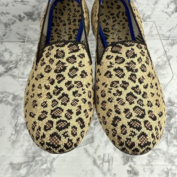 ROTHYS Shoes‎ Size 8.5 Loafers Flats Retired Cheetah Leopard Animal Print Knit - Image 4