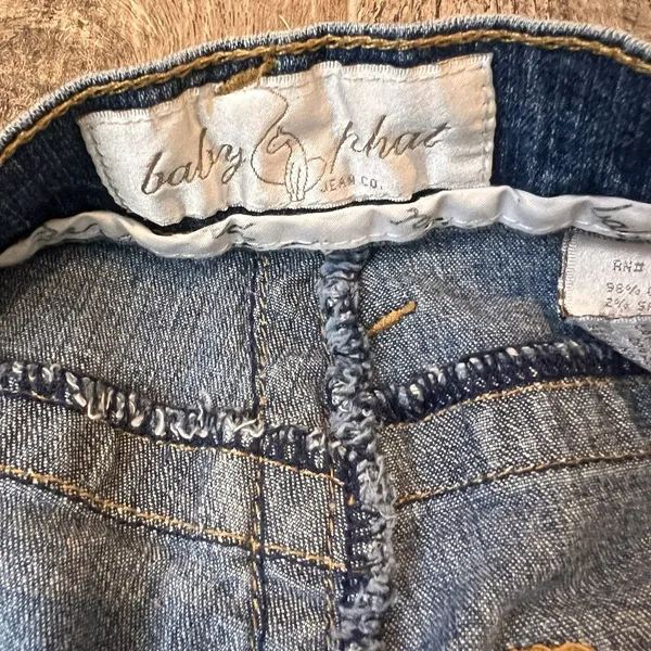 Baby Phat Jeans Bell Bottoms Size 14 Juniors Mid-Rise Vintage Blue Jeans #91 - Image 4