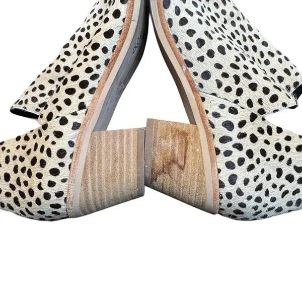Dolce Vita Booties Womens Size 6 Beige Fur Chelsea Ankle‎ Pointed Toe Block Heel - Image 7