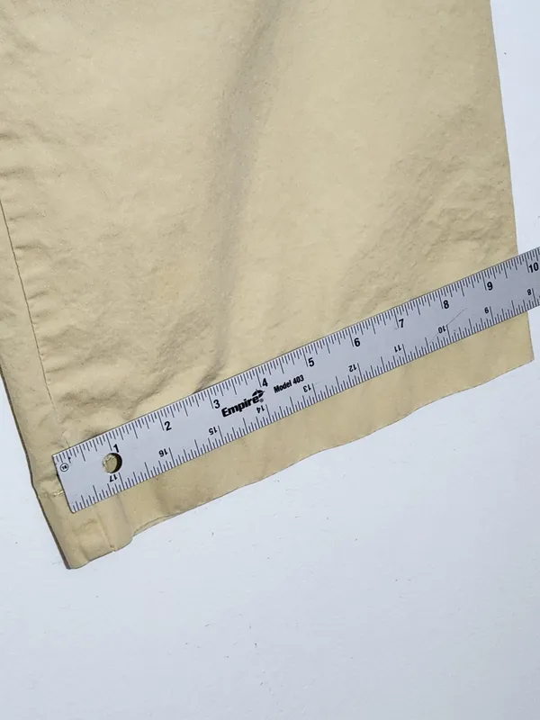 Old Navy Vintage Low Waist Pale Yellow Wide Leg Chino Pants Size 12 Flaw - Image 6