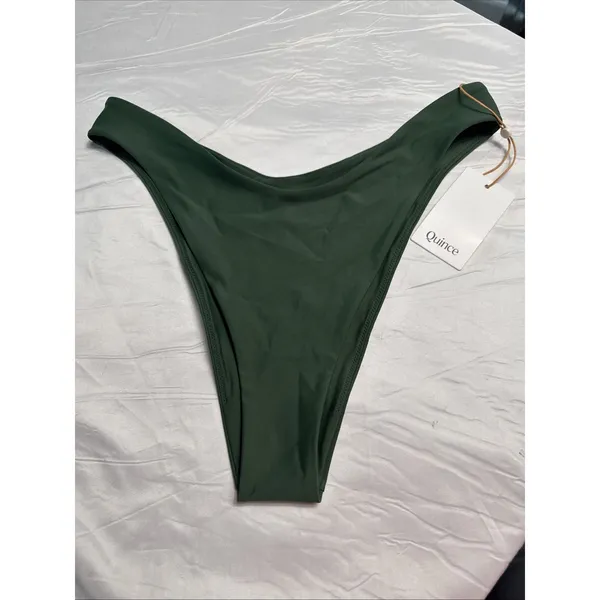Quince High-Leg Bikini Bottoms Women’s XL NWT Green - Image 3