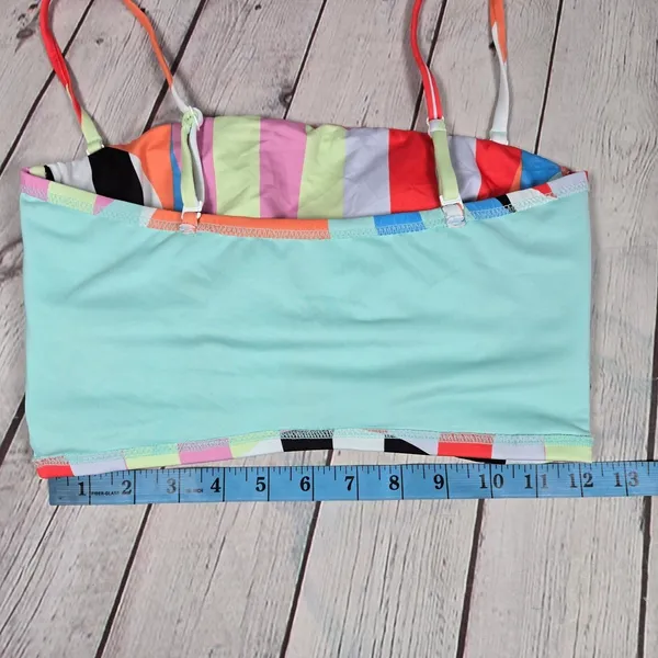 Sanctuary Swim Multi Color Striped Bandeau Bikini Top SABH23401 Small‎ NEW - Image 8