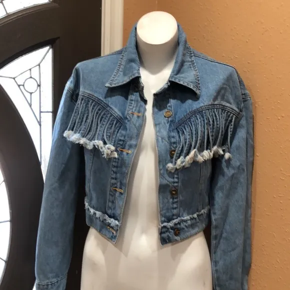 Wild Honey blue denim fringe jacket - Image 3