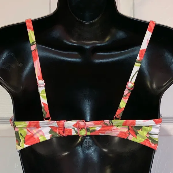 Lands End Floral Bikini Top 32B 34A Underwire Padded‎ Swim - Image 3