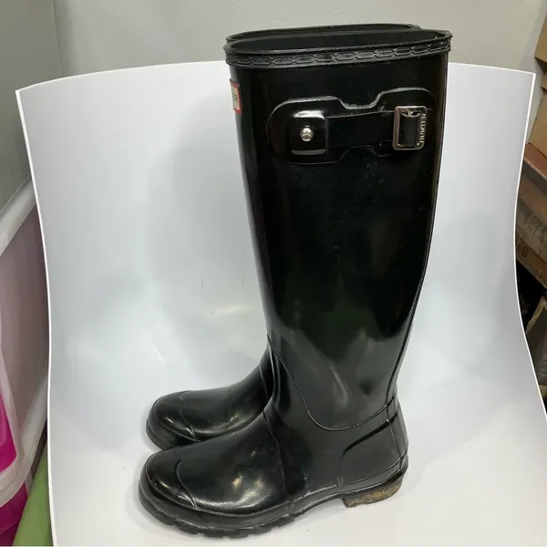 Hunter original tall black rain boots women’s size 6‎ - Image 7