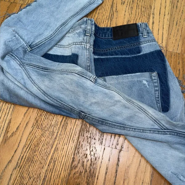 ONE TEASPOON Colorblock Cropped Denim Jeans size 28‎ - Image 5