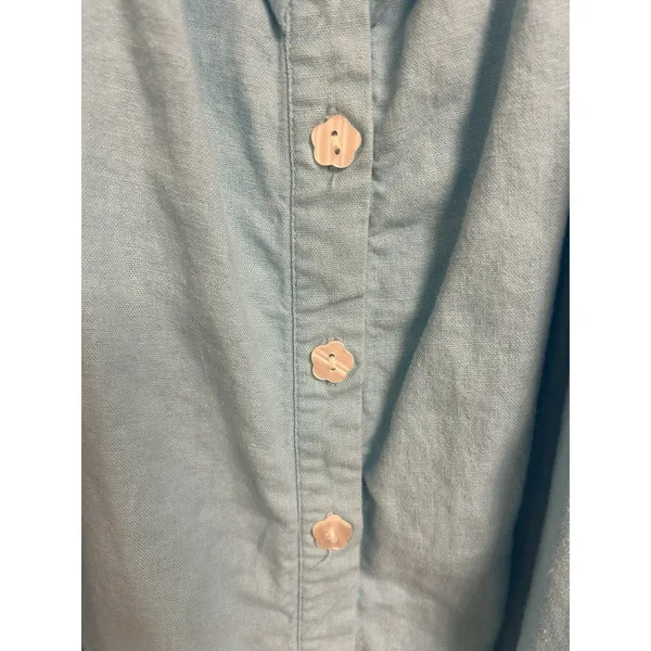Stoney Clover Lane Button Down Dress Size Large Turquoise Blue - Image 6