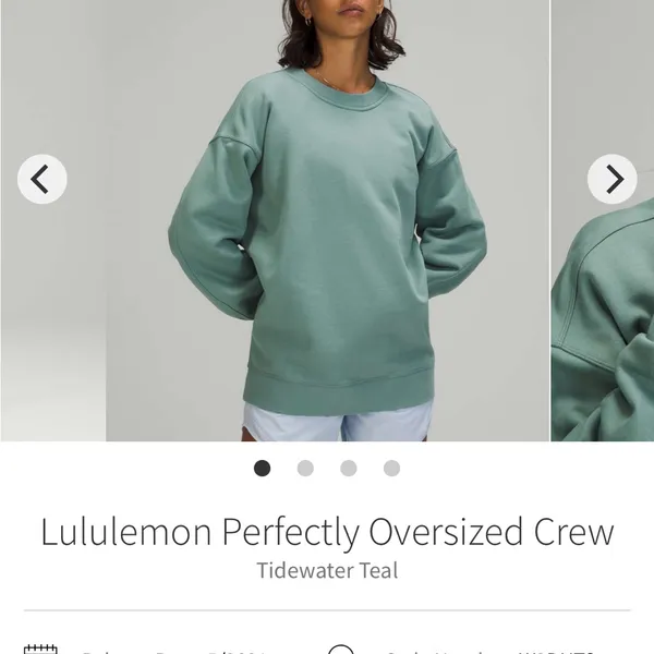 lululemon teal green perfectly oversized crewneck sweatshirt - Image 4