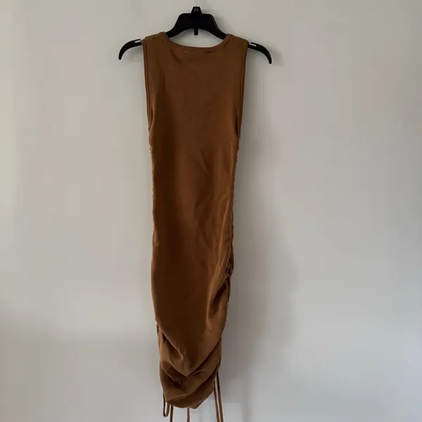 Lioness x Revolve Military Minds Brown Tan Ruched Mini Dress NWT Size XS - Image 5