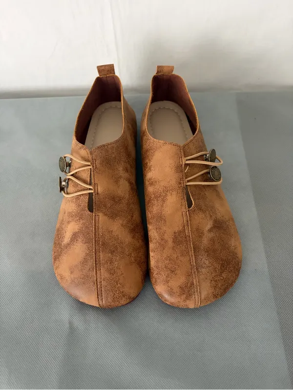 Flat Shoes Jeans Women’s Size 41 EU Brown Suede Lace Up Flat Shoes(B202) - Image 2