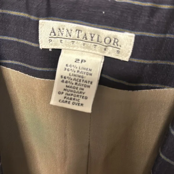 Ann Taylor Navy Striped Linen Suit - Image 2