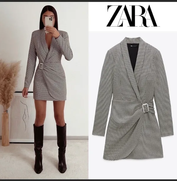 ZARA Houndstooth Blazer Dress - Image 12
