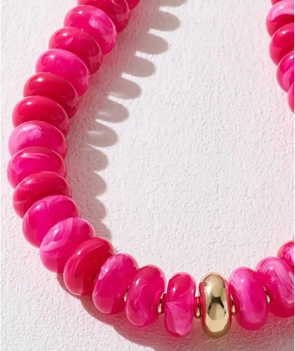 SheIn 1pc Women's Oversized Bead Decor Oval Bead Bohemian Style Necklace - Image 3